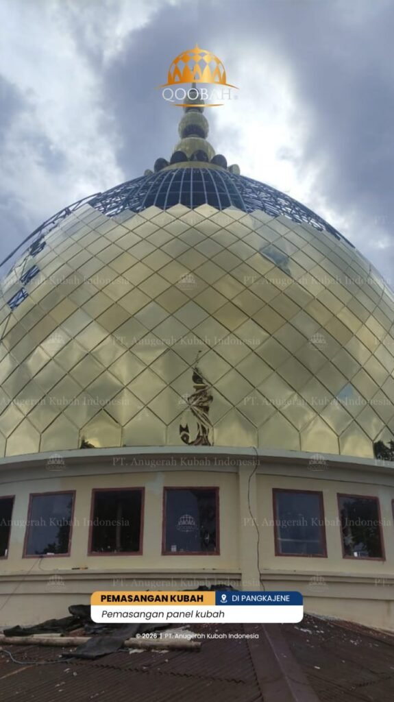 Kubah Masjid Stainless Gold untuk Masjid Universitas dan Pondok Pesantren di Depok