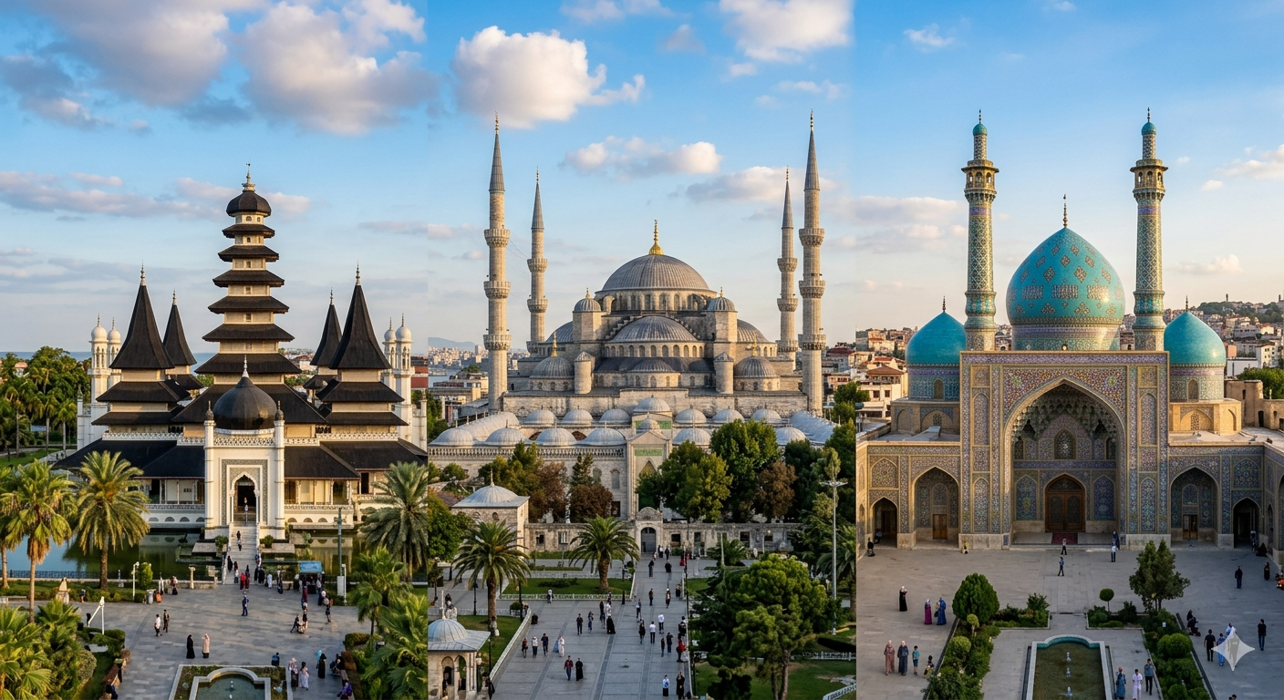 Perbandingan Bentuk Kubah Masjid Indonesia, Turki, dan Iran: Arsitektur, Filosofi, dan Budaya