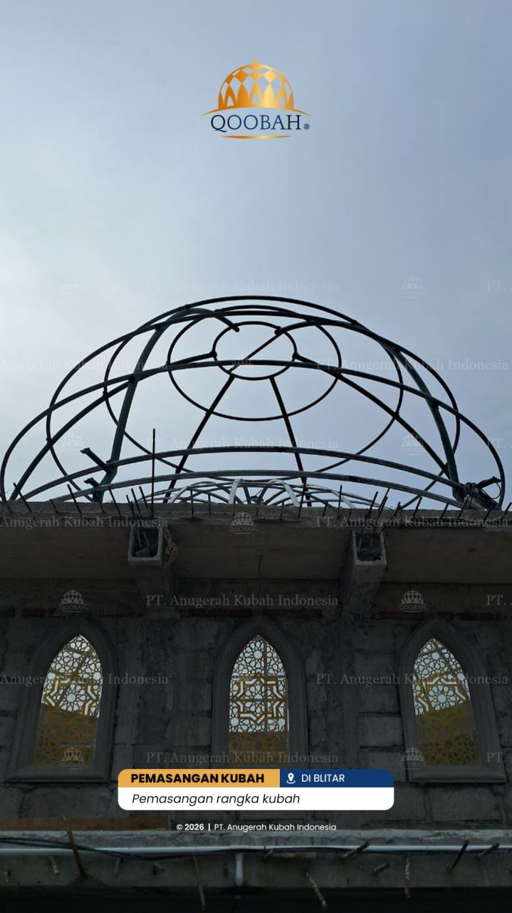 proses pembuatan kubah masjid stainless gold | jual kubah masjid kediri