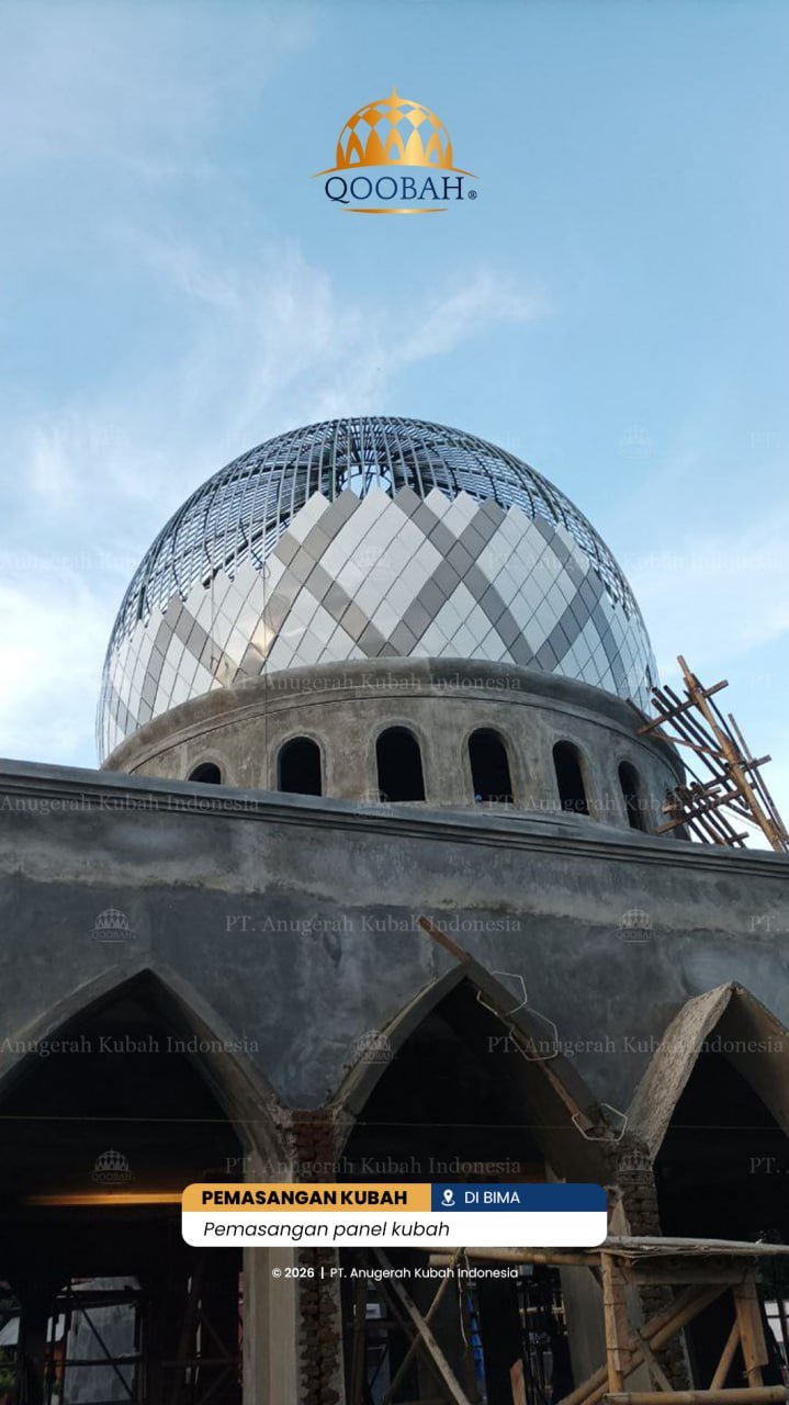 Harga Kubah Masjid Enamel di Padang untuk Masjid di Daerah Pegunungan Sumatera Barat - ilustrasi kubah masjid Qoobah.id
