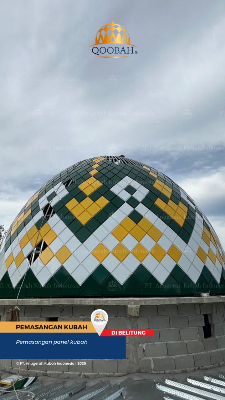 Detail Struktur Rangka dan Panel Kubah Masjid