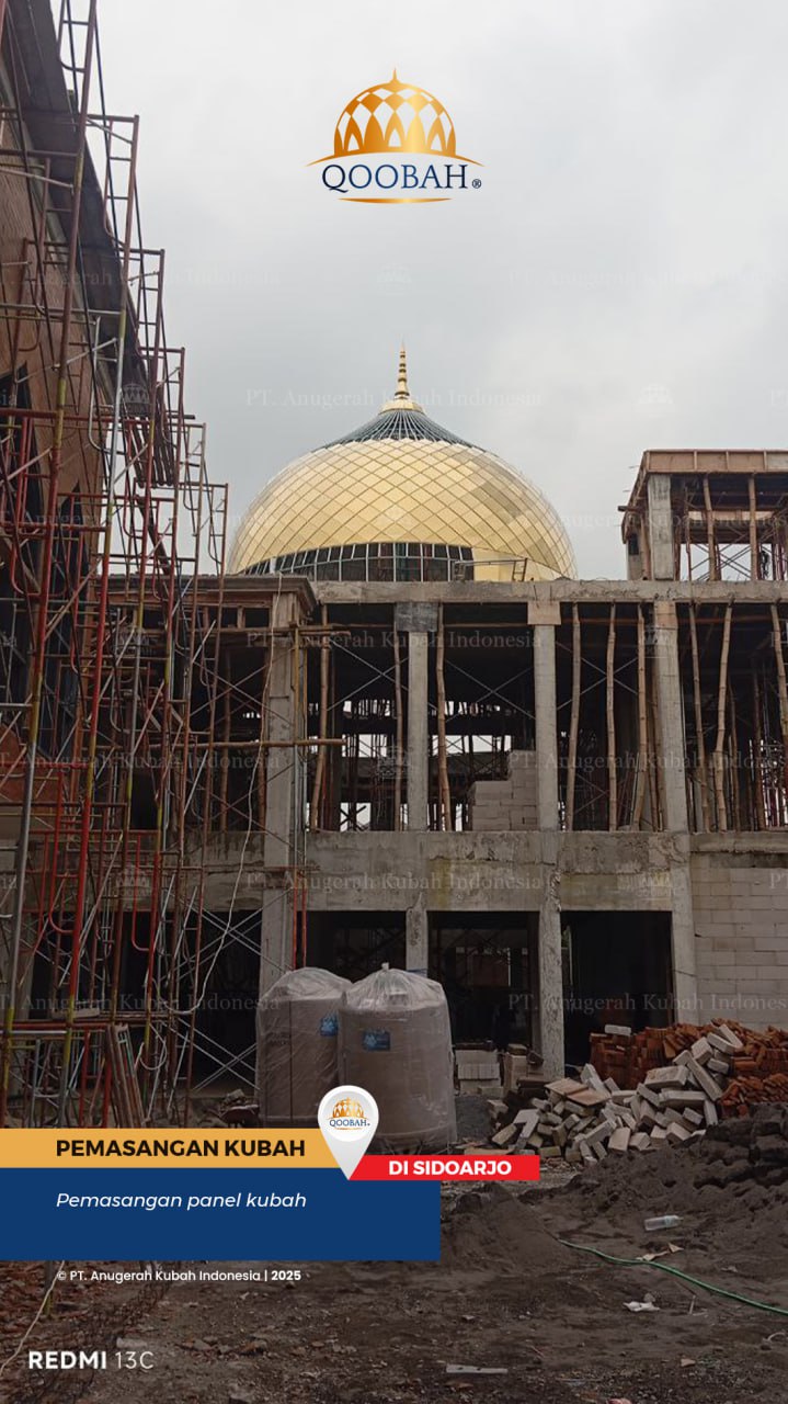 Detail Struktur Rangka dan Panel Kubah Masjid