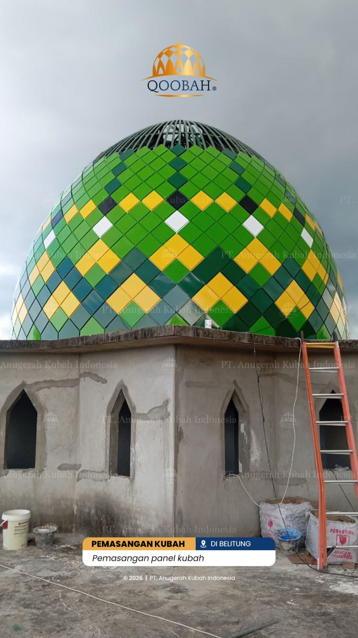 Detail Struktur Rangka dan Panel Kubah Masjid