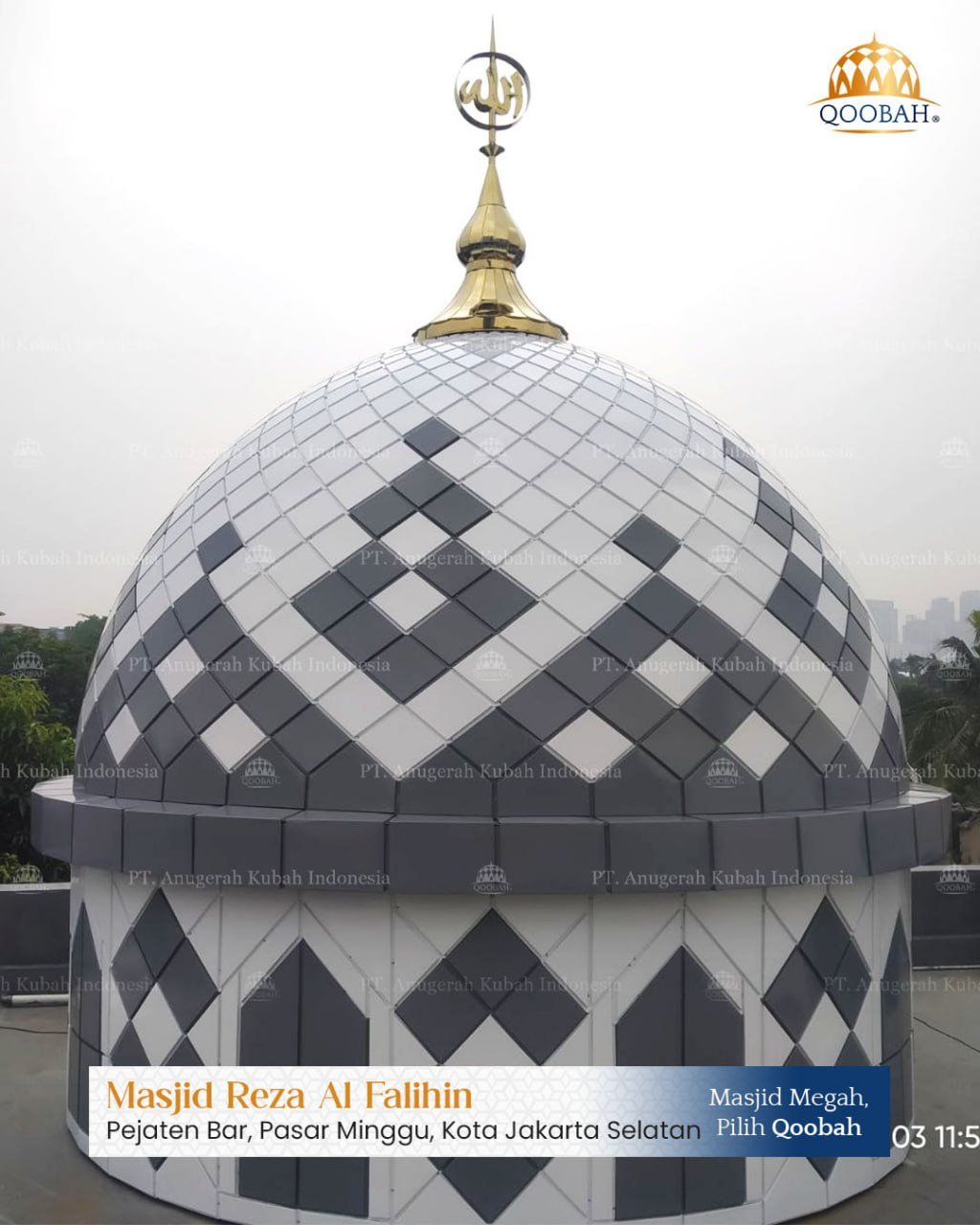 Jual Kubah Masjid Bandung & Jawa Barat Bergaransi Resmi 20 Tahun 2