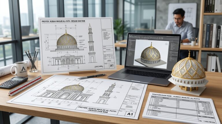 Hitungan RAB dan Desain Arsitektur Kubah Masjid
